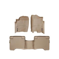 Nissan Armada Floor Mats by WeatherTech, 1st and 2nd Row, Tan, One Post Hole, 2004-2011 (TA60)