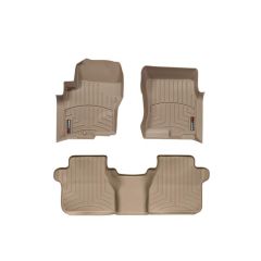 Nissan Frontier Floor Mats by WeatherTech, Front and Rear, Crew Cab, One Hook, Tan, 2005-2018 (D40)