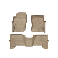 Nissan Pathfinder Floor Mats by WeatherTech, Front and Rear, Two Post, Tan, 2005-2011 (R51)